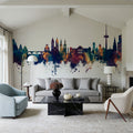 Koblenz Germany Skyline Blue & Bronze Mural Wallpaper - room preview 02