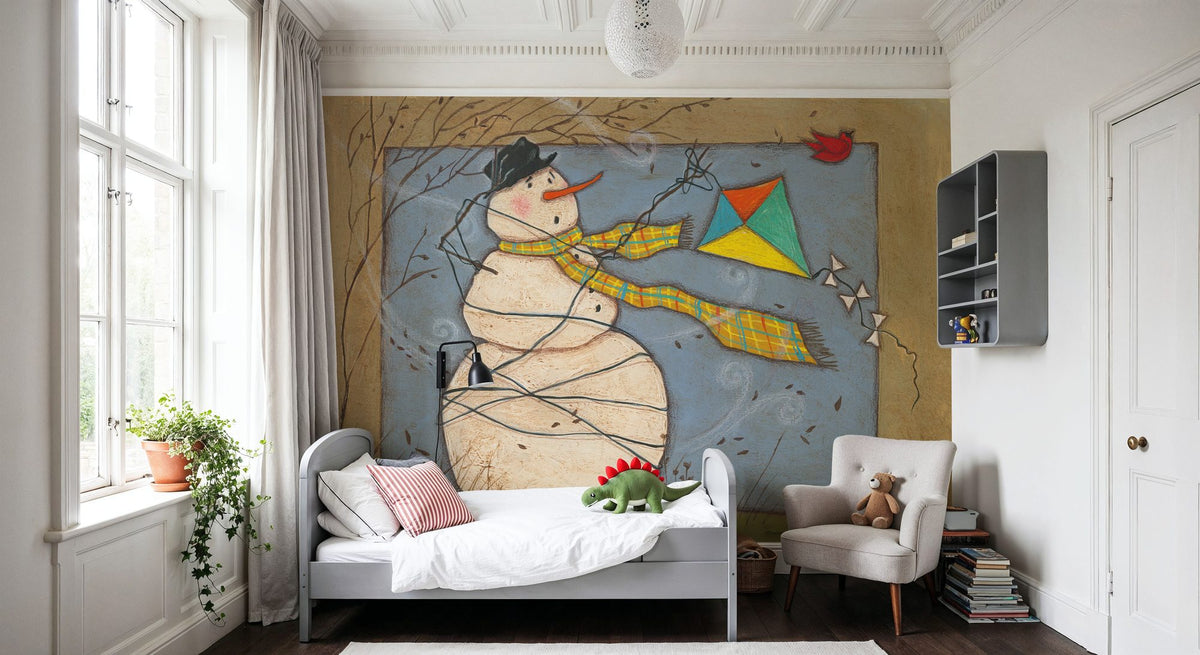 Seasonal Snowman III Mural Wallpaper - room preview 02