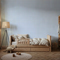 Gingham Ocean Mural Wallpaper - room preview 02