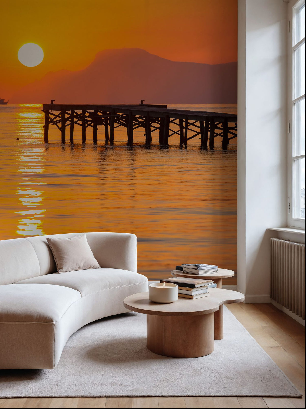 Muro Beach Pier Mural Wallpaper - room preview 02