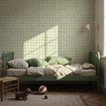 Mixed Green Circles Mural Wallpaper - room preview 02
