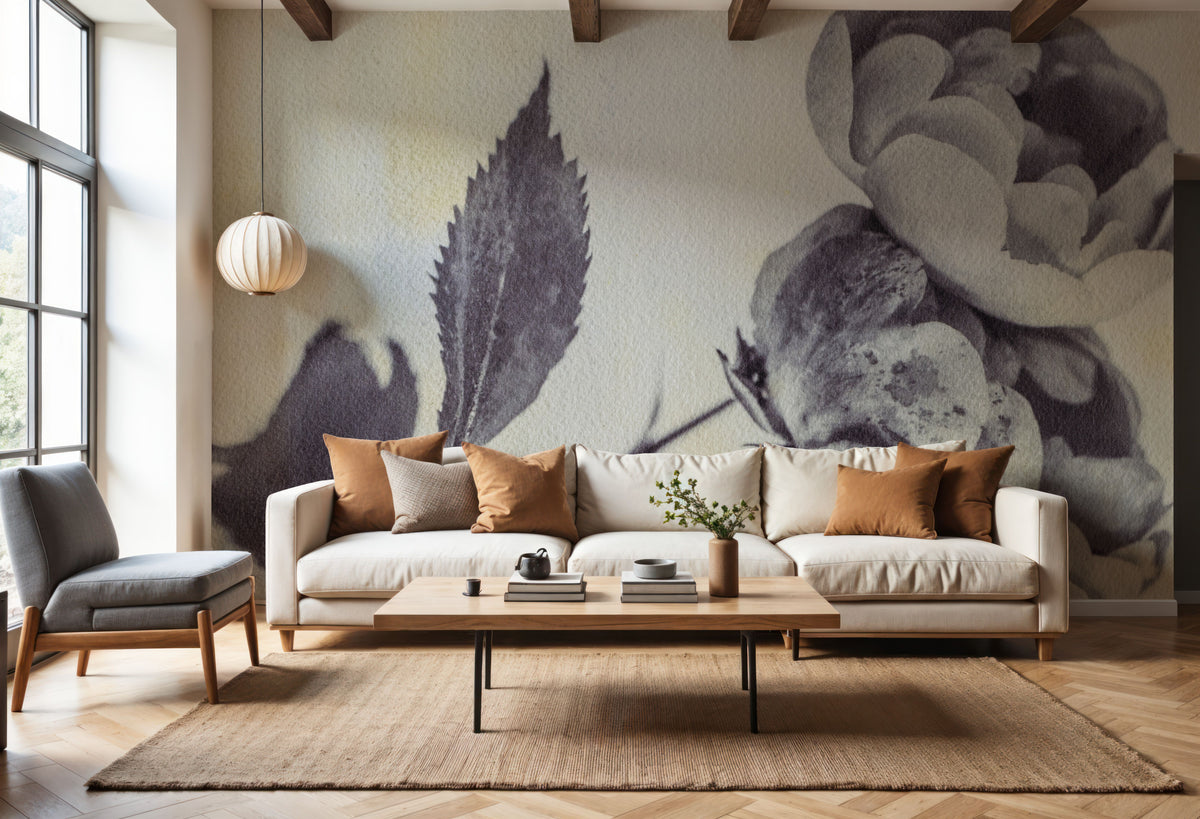 Subtle Rose Mural Wallpaper - room preview 02