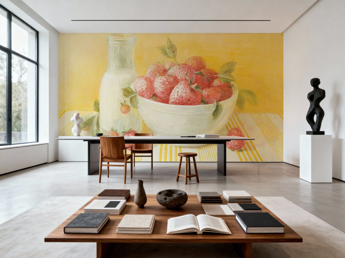 Strawberries and Cream Mural Wallpaper - room preview 02