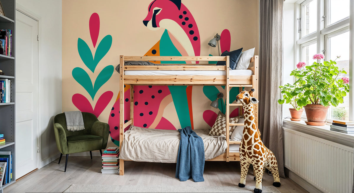 Safari Cat III Mural Wallpaper - room preview 02