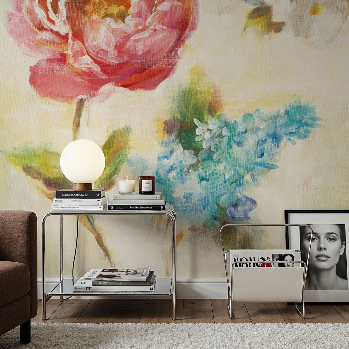 Contemporary Flower I Mural Wallpaper - room preview 02