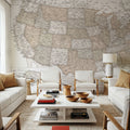 US Map Detailed - Loui Mural Wallpaper - room preview 02