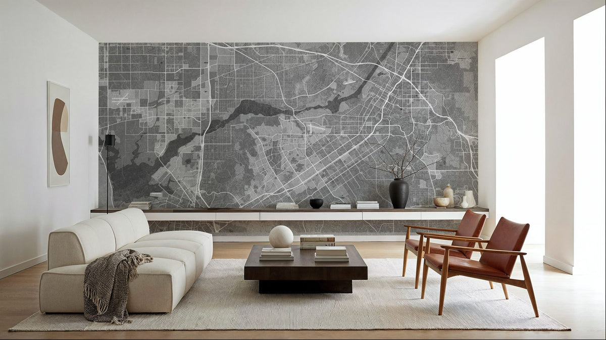 Riverside Grey Mural Wallpaper - room preview 02