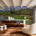 Mountain Bridge Serenity Mural Wallpaper - room preview 02
