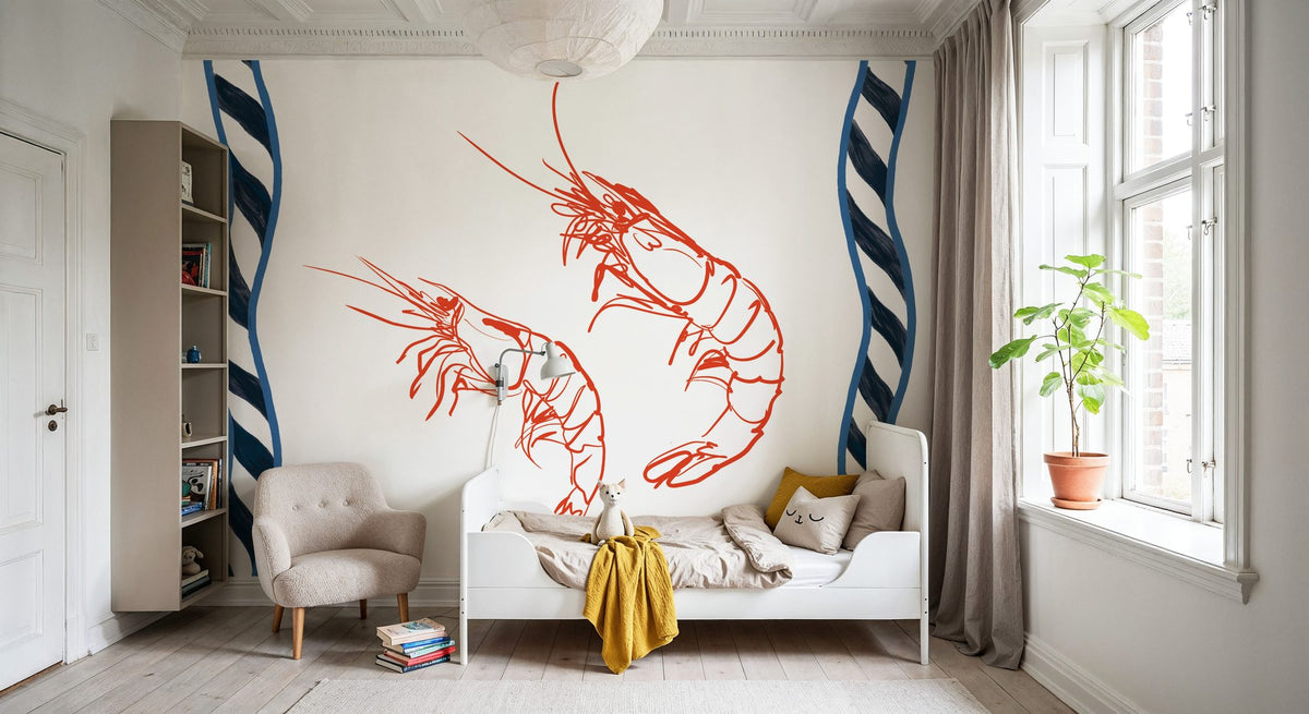 Sea Doodles II Mural Wallpaper - room preview 02