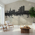 Grenoble Skyline Concrete Mural Wallpaper - room preview 02