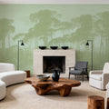 Mediterranean Pine Landscape, Pistachio Mural Wallpaper - room preview 02
