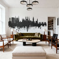 Würzburg Germany Skyline Black & White Mural Wallpaper - room preview 02