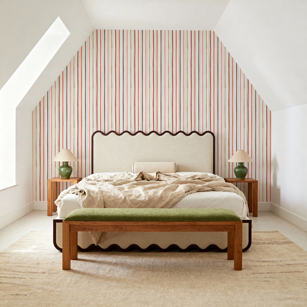 Bloom Lines White Mural Wallpaper - room preview 02