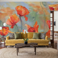 Poppy Reverie Mural Wallpaper - room preview 02