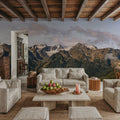Olympic Mountains Mural Wallpaper - Neutral Tone - room preview 02