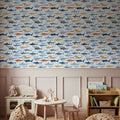 Sharks of the World Pattern Mural Wallpaper - room preview 02