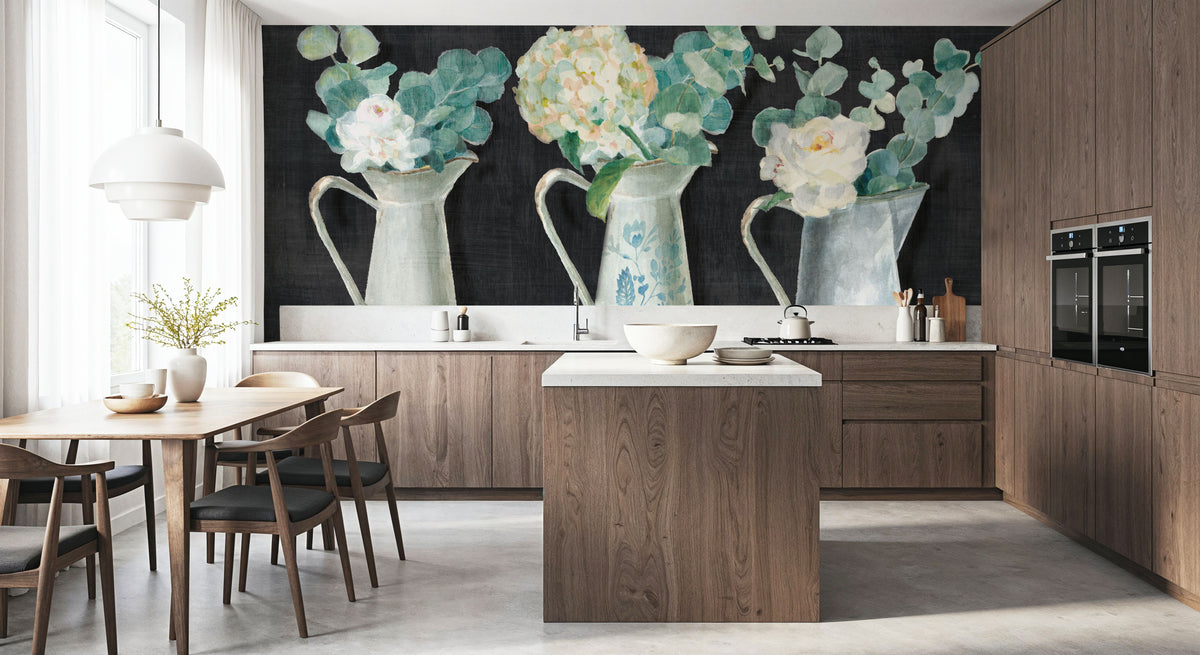 Farmhouse Flowers Mural Wallpaper - room preview 02