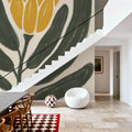 Simple Flowers I Yellow Mural Wallpaper - room preview 02