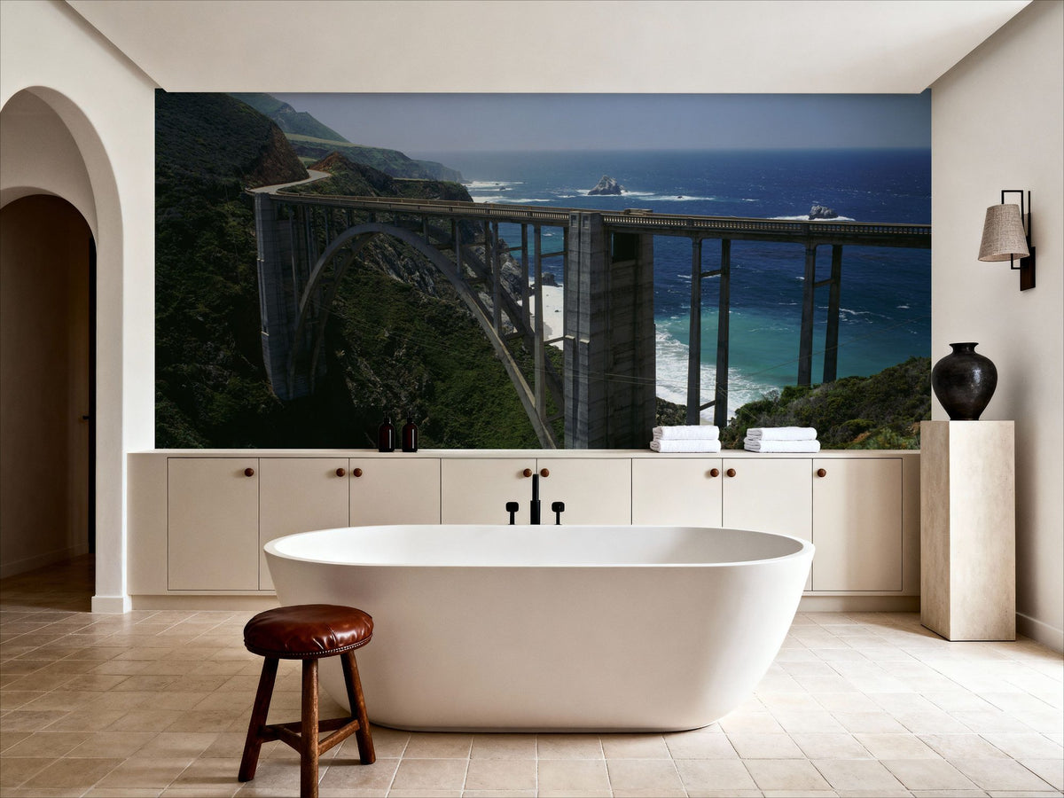Coastal Bridge Vista Mural Wallpaper - room preview 02