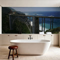 Coastal Bridge Vista Mural Wallpaper - room preview 02