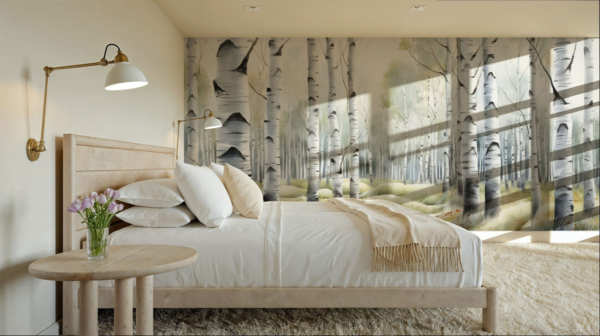 Spring Birch Mural Wallpaper - room preview 02