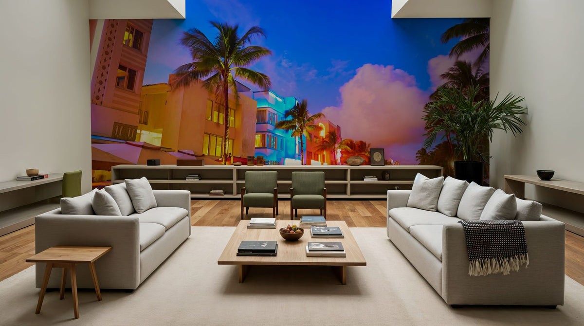South Beach Buzzing Mural Wallpaper - room preview 02