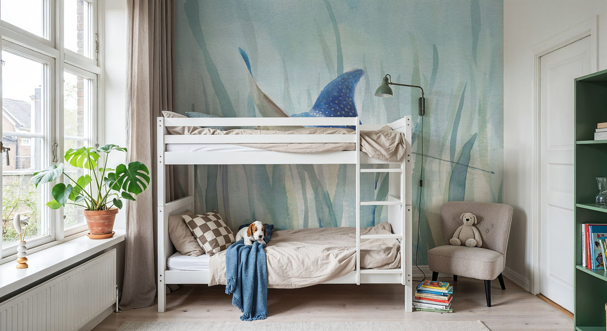 Undersea Ray Mural Wallpaper - room preview 02
