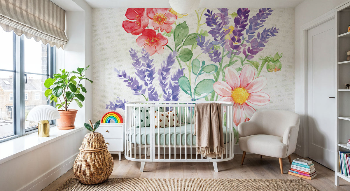 Fresh Floral II Mural Wallpaper - room preview 02