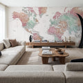 World Map Cities - Fefi Mural Wallpaper - room preview 02