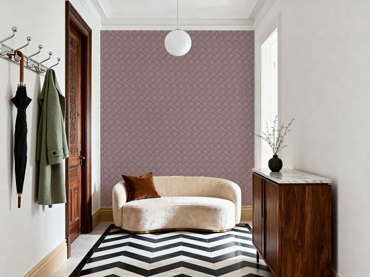 Knitted Brown Mural Wallpaper - room preview 02