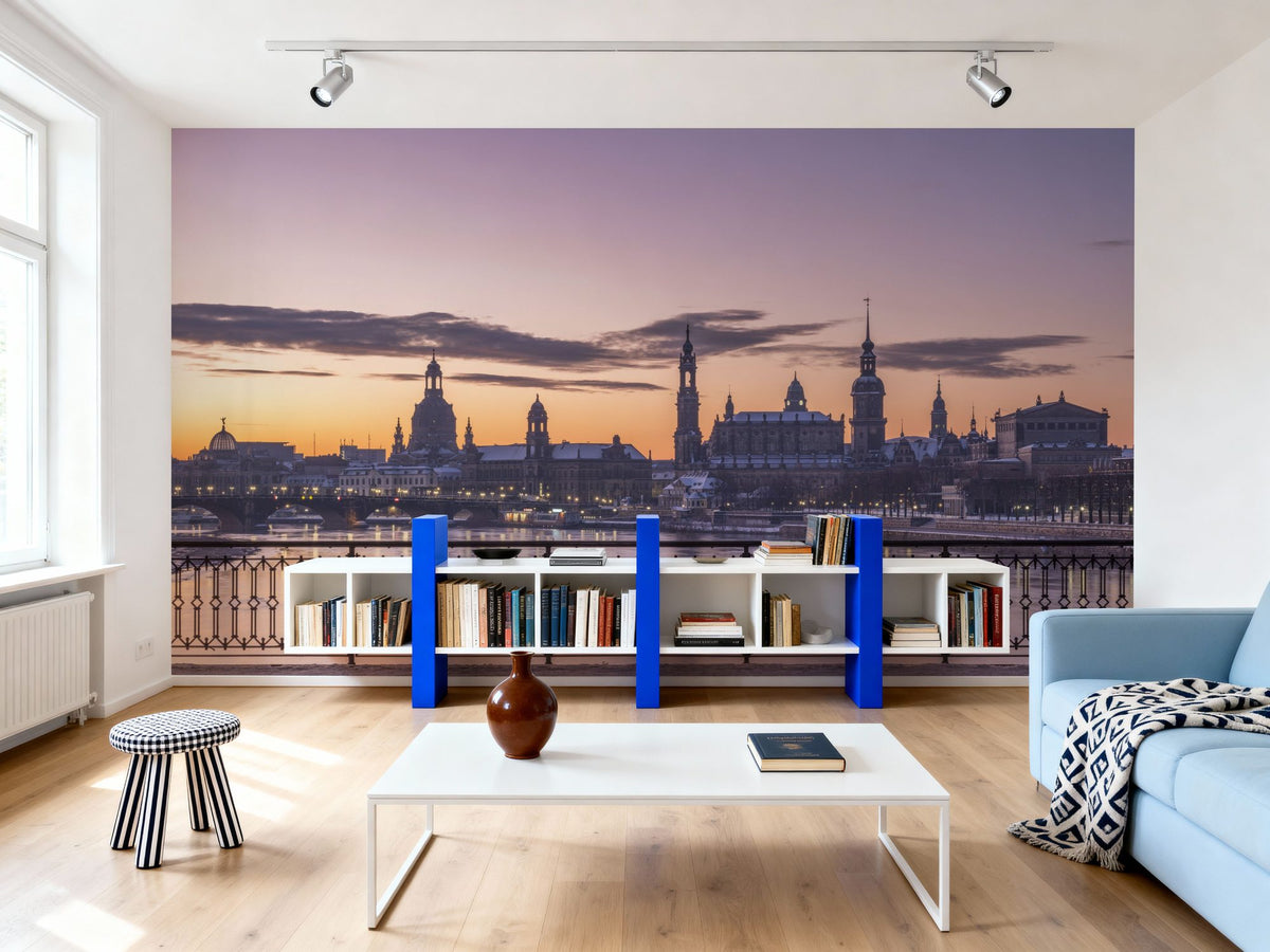 Riverside Twilight Mural Wallpaper - Neutral Tone - room preview 02