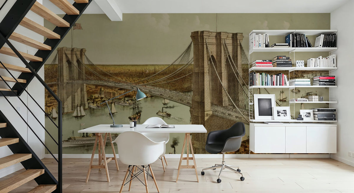 Great East River Bridge Mural Wallpaper - room preview 02
