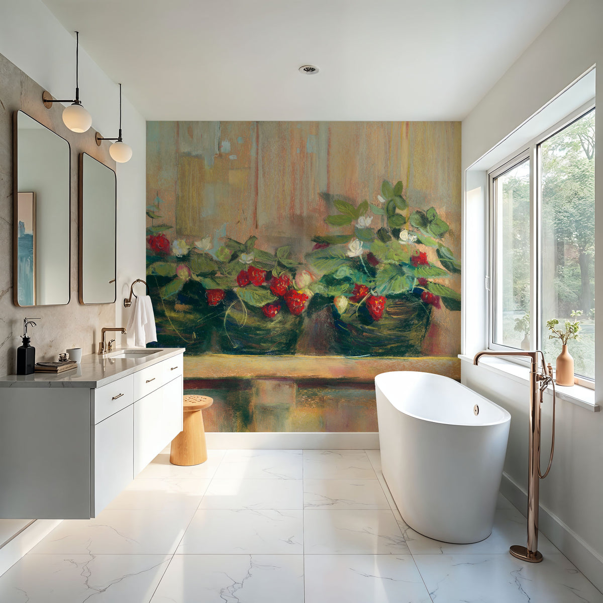 Strawberries in Pots Mural Wallpaper - room preview 02