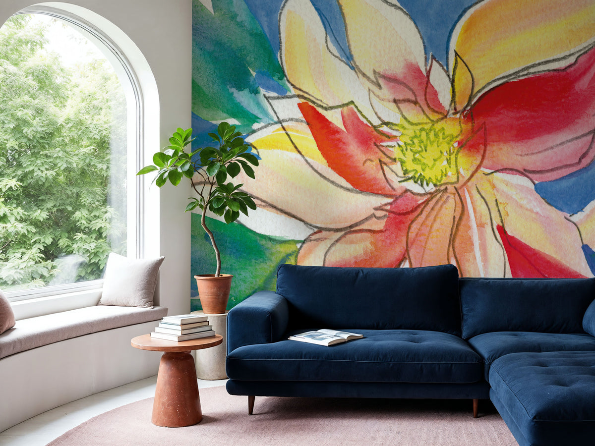 Fire Floral Mural Wallpaper - room preview 02