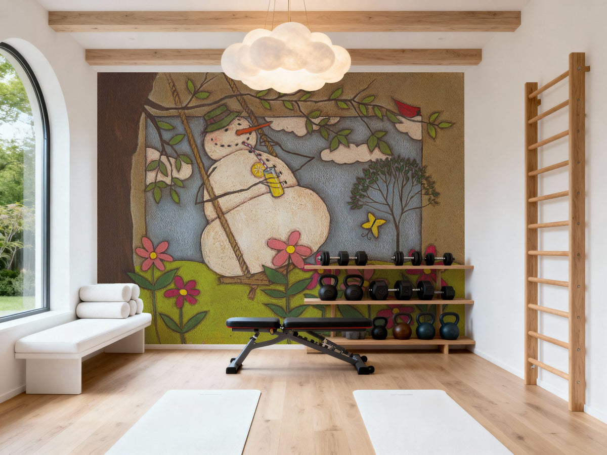 Seasonal Snowman VI Mural Wallpaper - room preview 02