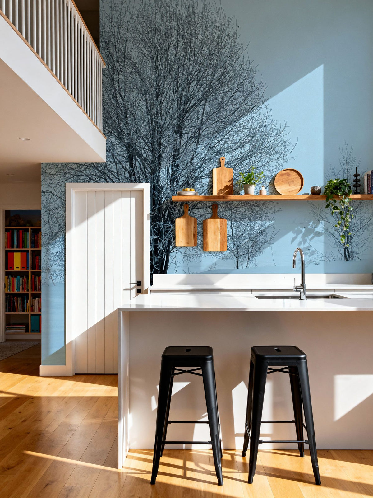 Snowy Trees Mural Wallpaper - room preview 02
