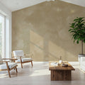 Painted Dreamy Clouds, Butter Yellow Mural Wallpaper - room preview 02