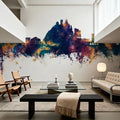 Monterosso Al Mare Italy Skyline Blue & Bronze Mural Wallpaper - room preview 02