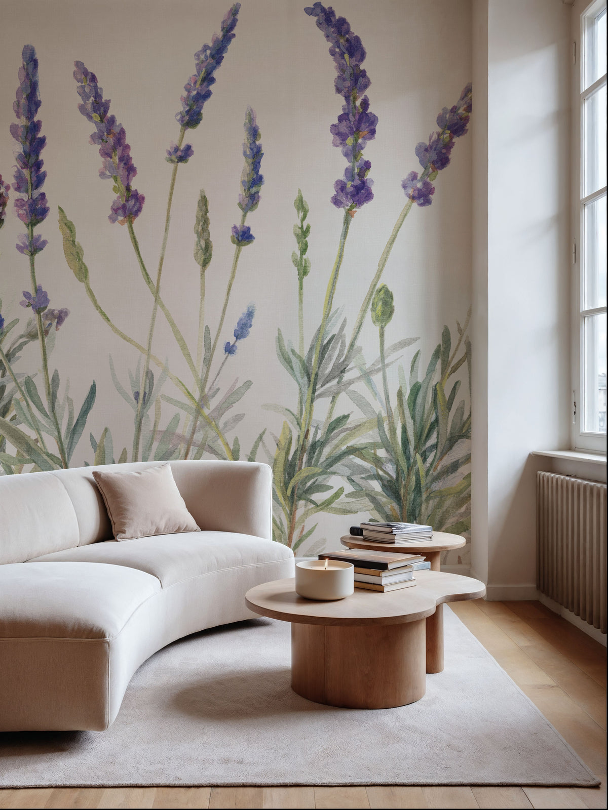Lavender Line Mural Wallpaper - room preview 02