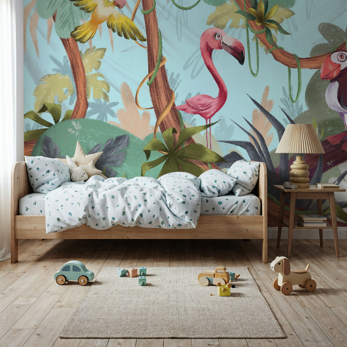 Parrot Hang Out Mural Wallpaper - room preview 02
