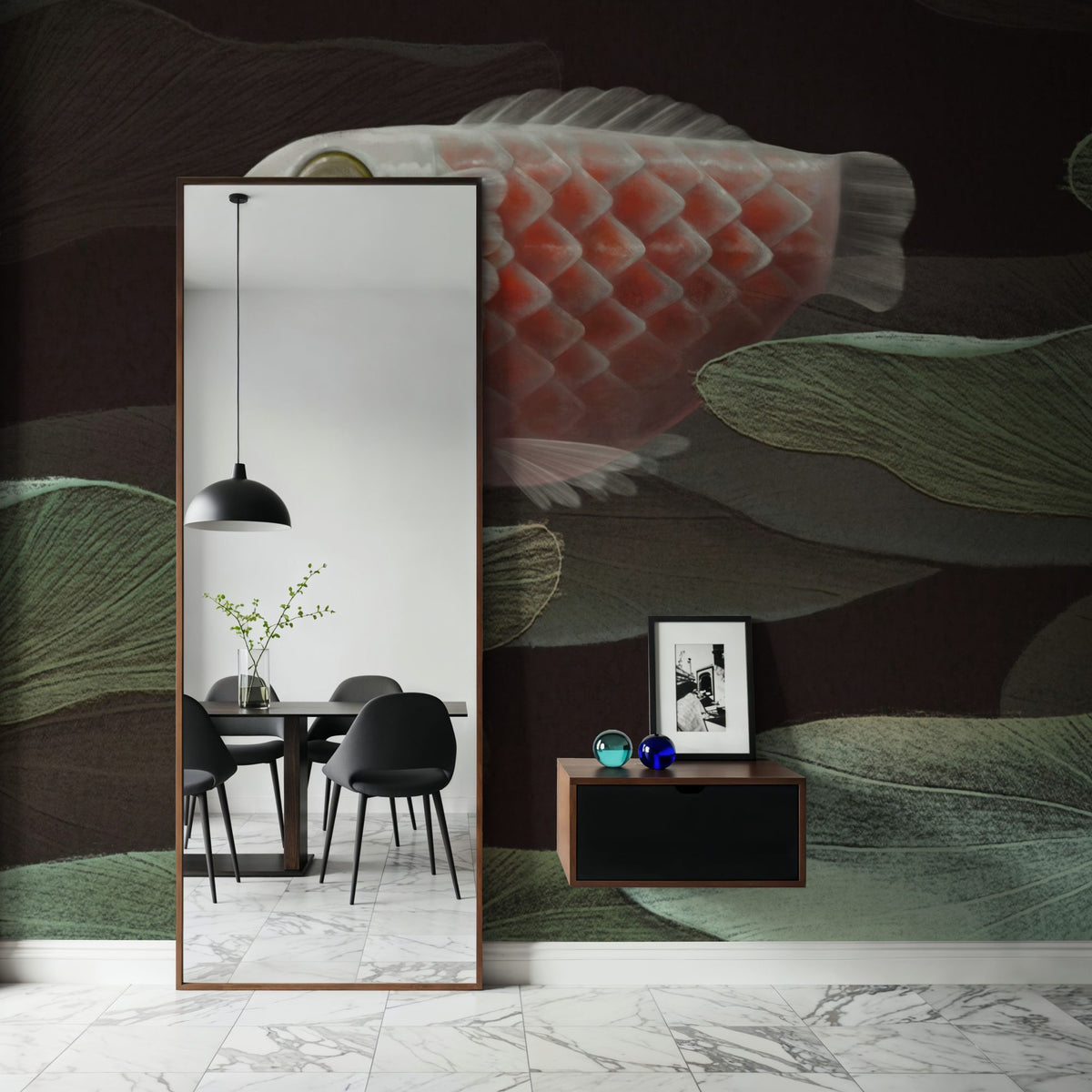 Dwellpaper Lily Pond Koi Mural Wallpaper image 2