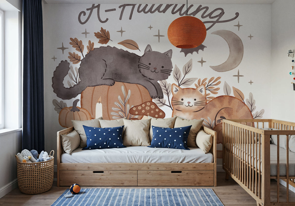 Pumpkins and Paws III Mural Wallpaper - room preview 02