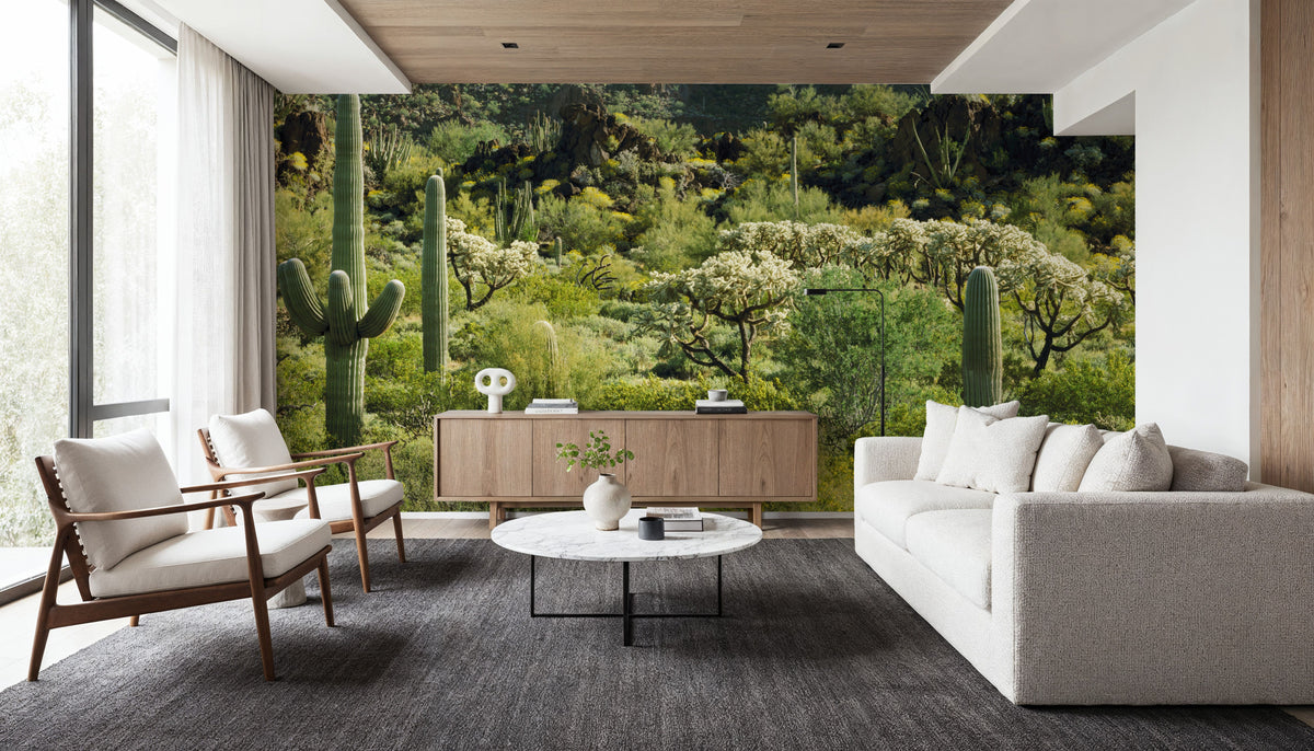 Desert Bloom Sanctuary Mural Wallpaper - room preview 02