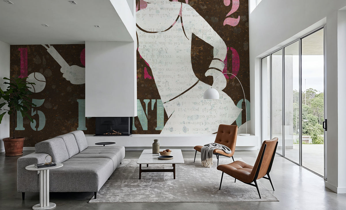 Womens Scoreboard Tennis Mural Wallpaper - room preview 02
