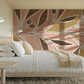 Modern Leaf Mural Wallpaper - room preview 02