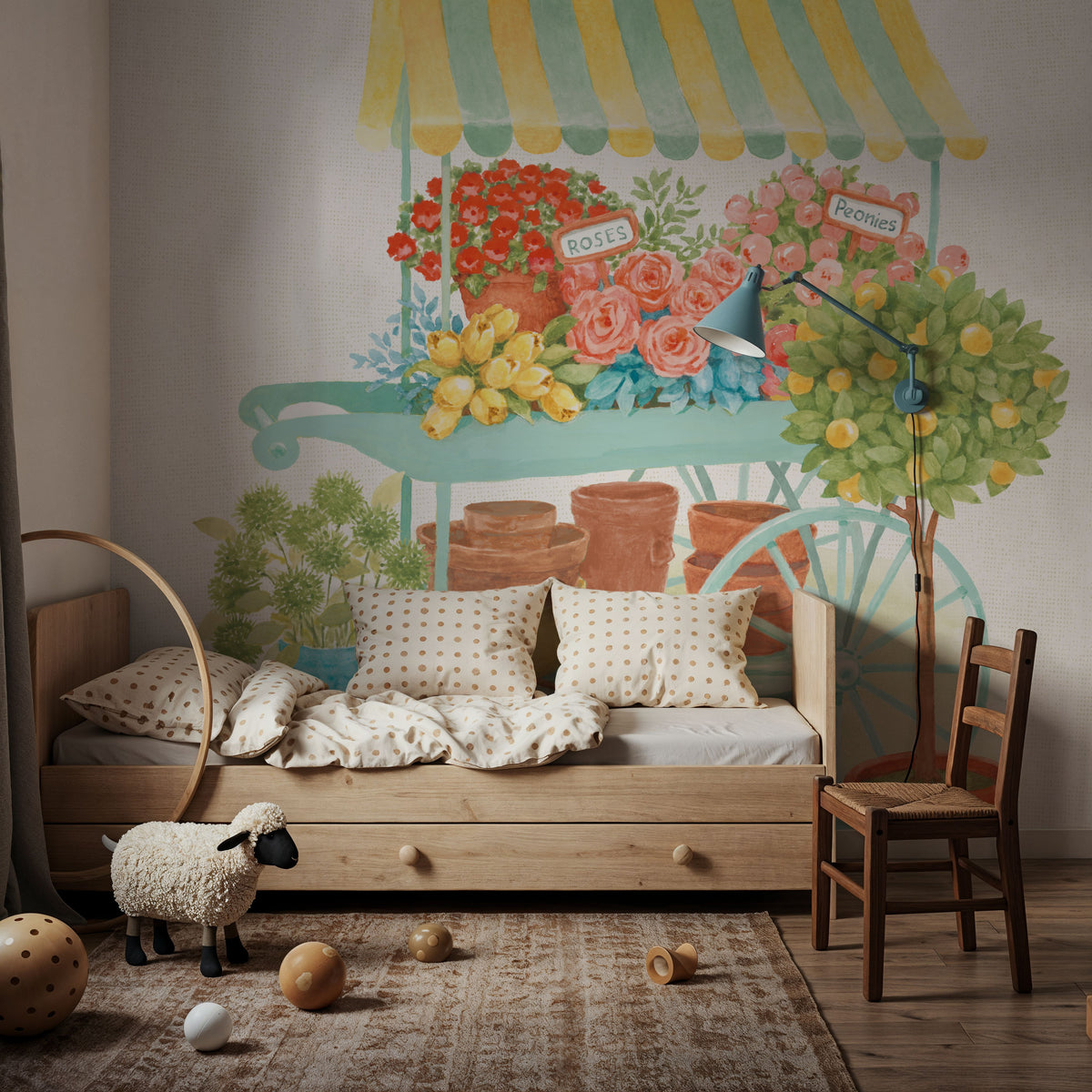 Flea Market Flowers III Mural Wallpaper - room preview 02