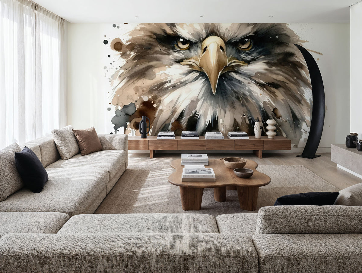 Eagle's Gaze Echoing Mural Wallpaper - room preview 02