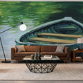 Still Boat in the Lake Mural Wallpaper - room preview 02