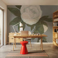 Sweet Peony Gray Mural Wallpaper - room preview 02