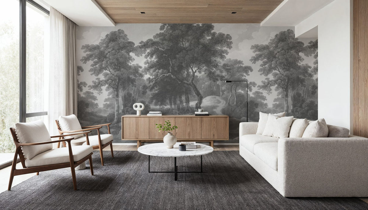 Historic Lands, Stone Gray Mural Wallpaper - room preview 02